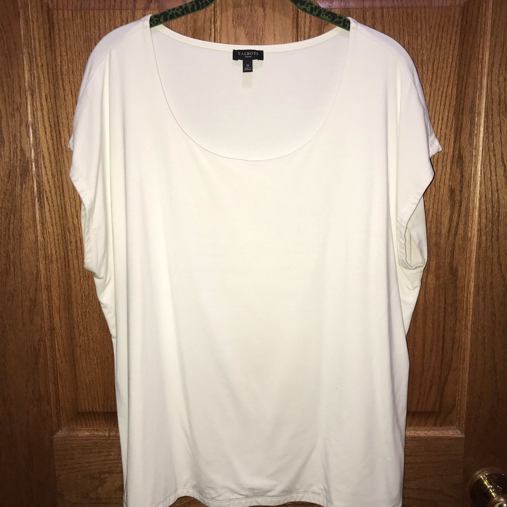 Talbots women’s cream cap sleeve shell